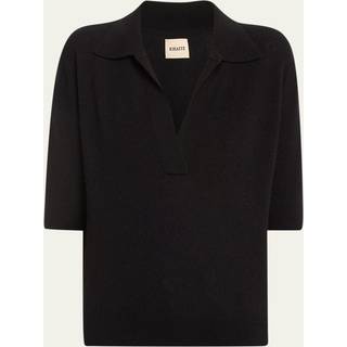 Khaite Shrunked Jo cashmere-blend polo sweater - black - L