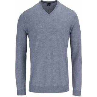 OLYMP Herren V-Pullover grau unifarben