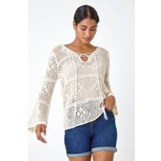 Roman Crochet Tie Front Tunic Top40