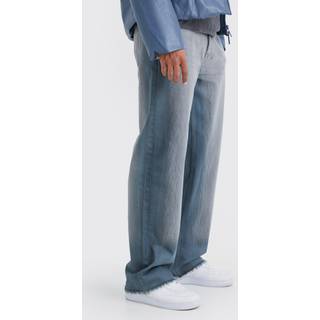 Mens Baggy Rigid Bleach Seam Jeans In Mid Grey