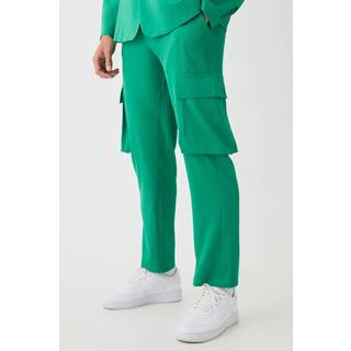 Mens Green Mix & Match Tailored Cargo Trousers