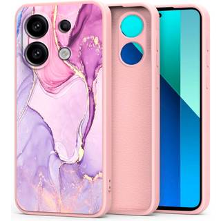 Xiaomi Redmi Note 13 (4G) Tech-Protect Marble Bagside Cover - Lyserød / Lilla