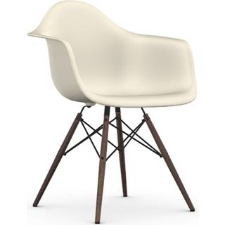 Vitra - Eames Plastic Armchair DAW - 11 Pebble - Dark Maple - Spisebordsstole - Charles & Ray Eames - Hvid - Metal/Træ/Plast
