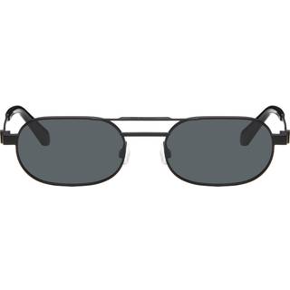 Off-White Unisex OERI123 Vaiden 1007 black dark grey Solbriller Metal Sort Grå Rund Normal