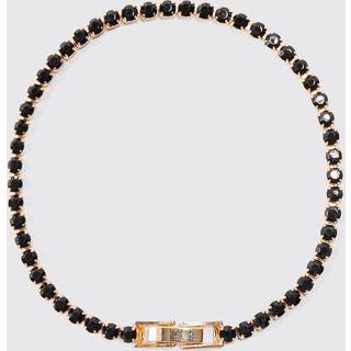 Mens Iced Bracelet With Contrast Stones In Black
