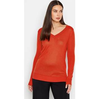 Lts Tall Red Fine Knit Vneck Jumper 22-24 Lts | Tall Women's Sweaters & Jumpers