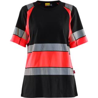 Blåkläder 3410 Dame High Vis T-shirt / Dame High Vis T-shirt - XS - Sort/High Vis Rød