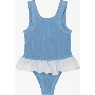 Hunza G Kids Baby Denise ruffled swimsuit - blue - One Size