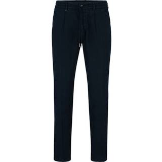 BOSS Black Herren Bundfaltenhose blau Slim Fit
