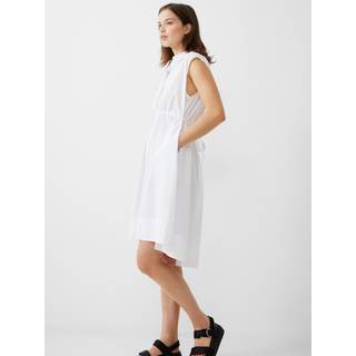 French Connection French Connection White Rhodes Poplin 100% Cotton Shirt Dress