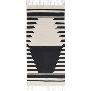 Broste Copenhagen Iselin tæppe 70x140 cm Black-off white