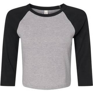Bella BL1200 Women´s Micro Rib 3/4 Raglan Baby Tee Athletic Heather / Black XS