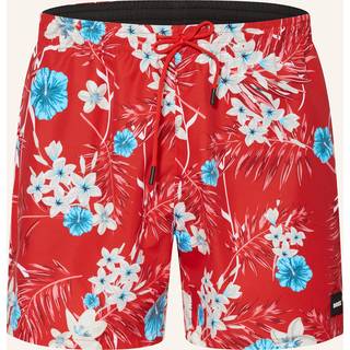 BOSS Black Herren Badeshorts rot Mikrofaser Mit Prints