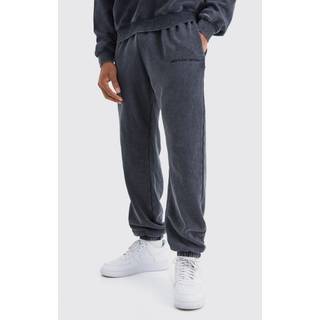 Mens Charcoal Regular Fit Core Fit Official Acid Wash Jogger