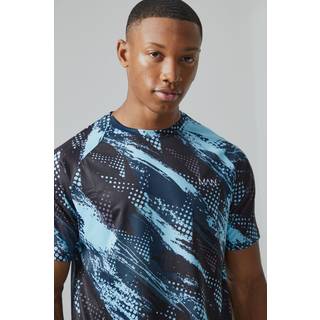 Mens Light Blue Man Active Geometric Reg Fit T-shirt