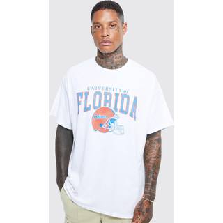 Mens White Oversized Florida License T-shirt