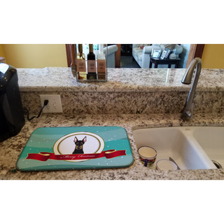 """" Caroline's Treasures Doberman Merry Christmas Dish Drying Mat 14 """" """" X 21 """" """" """"