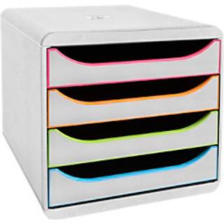 Exacompta Big-Box Skuffekabinet, 4, hvid/harlequin