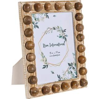 Fotoramme Home ESPRIT Hvid Brun Krystal Mangotræ 21 x 3 x 26 cm