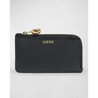 Loewe Logo leather card holder - black - One Size