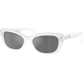Swarovski SK6019 10336G 54 Solbriller Kvinder Hvid - Pearly White With Gems - 54mm