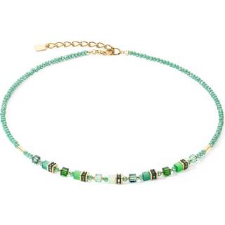 Coeur De Lion Gold Green Mini Cubes Necklace - Silver - 42cm