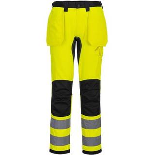 WX2 Eco hi-vis stretch bukser med hængelommer - Gul/Sort (Størrelse: 44)