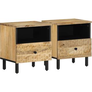 sengeborde 2 stk. 40x33x46 cm massivt mangotræ