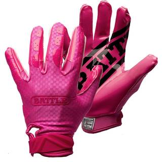 Battle Sports Triple Threat Bride modtager Fodboldhandsker Ultra Stick Voksne & ungdomshandsker - Voksen 2x -Large Pink