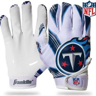 Franklin Sports Tennessee Titans Youth NFL -fodboldmodtagerhandsker - Modtagerhandsker til b?rn - NFL -teamlogoer og silikone palm - ungdom M/L p