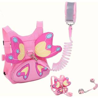 Småbørn snor anti mistet håndled link børnebørns sikkerhedssele børn gående armbåndsassistent stroppestem til pige lyserød julegave (pink2)