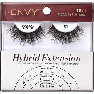 i-envy forlængelse falske vipper hybrid salon klar usynlig bånd strip naturligt look blandet volumen krølle øjenvipper piskede fluffy katte øje f
