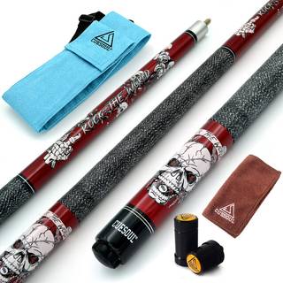 Cuesoul 57 tommer 19 oz 12 Maple Pool Cue Stick Kit- Rock World Stilfuld m?nster Cue Design i r?d maling