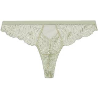 Ck Black Embroidery Coordinate Thong