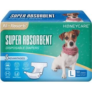 Honey Care All-Absorb Disponable Kvindelige hundebleer l St?rrelse Forbedret St?rre st?rrelse 22 T?ller Superabsorberende ?ndbar v?dhed Indikator