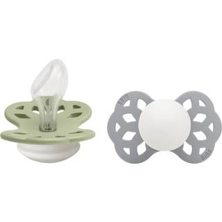 BIBS Infinity Sutter 2-Pak Silikone Str. 2 Anatomisk, Sage GLOW/Cloud GLOW