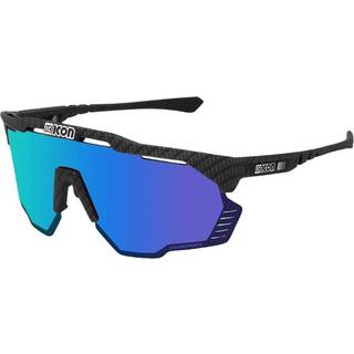 Scicon Aeroshade Kunken cykelbriller Matte Carbon Multimirror Blue