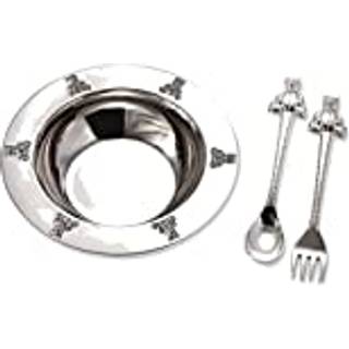 1 x Silverplated Baby Bear Bowl Spoon Fork sat af Elegance Silver