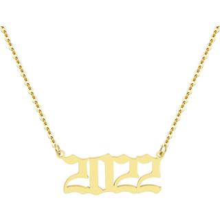 AIMBER F?dsels?r halsk?de 18k guldbelagt f?dsels?r nummer pendel halsk?de rustfrit st?l f?dselsdags?r halsk?de til kvinder 1970-2024 (2022)