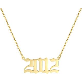 AIMBER F?dsels?r halsk?de 18k guldbelagt f?dsels?r nummer pendel halsk?de rustfrit st?l f?dselsdags?r halsk?de til kvinder 1970-2024 (2012)