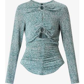 Isabel Marant Joneli floral cut-out top - blue - L