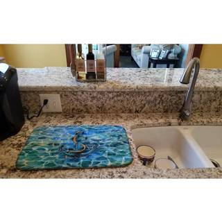 """" Caroline's Treasures Anchor and Rope Dish Drying Mat 14 """" """" X 21 """" """" """"