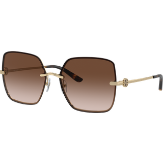Tory Burch TY6080 334913 58 Solbriller Kvinder Tortoiseshell - Tortoise on Bright Light Gold - 58mm