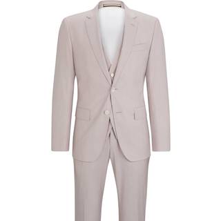 BOSS Black Herren Anzug rosa meliert Slim Fit