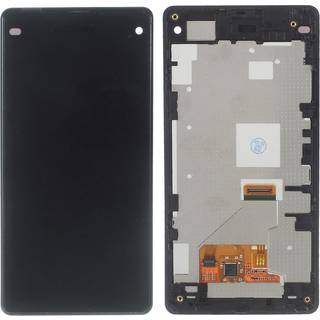 Sony Xperia Z1 Compact OEM LCD-skærm og digitaliseringsforbindelse med fronthus D5503 - Sort