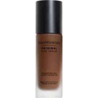 bareMinerals Original Pure Serum Radiant Natural Liquid Skincare Foundation Mineral SPF 20 Hydrating Skin Tint Dewy Finish Letvgts Medium Dknin