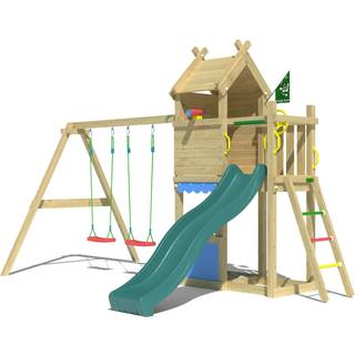 Jungle Gym Resort legetårn m/gynger & rød rutsjeb.