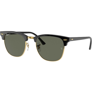 Ray - Ban Unisex RB3016F CLUBMASTER LOW BRIDGE FIT 901/58 Solbriller Acetat Sort G15 Firkantet Polariseret