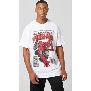 Mens White Oversized Spiderman License T-shirt
