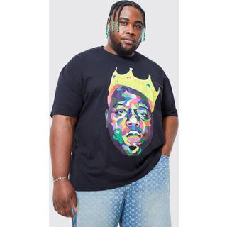 Mens Black Plus Size Biggie Crown License T-shirt